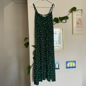 American Eagle Green Floral Cowl Neck